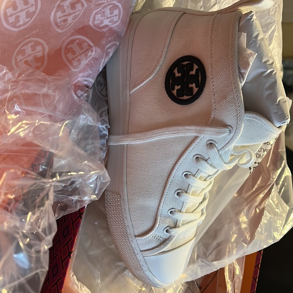 Tory Burch high top canvas sneakers